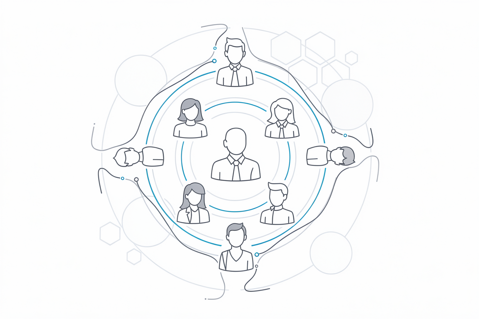 Line illustration representing company values